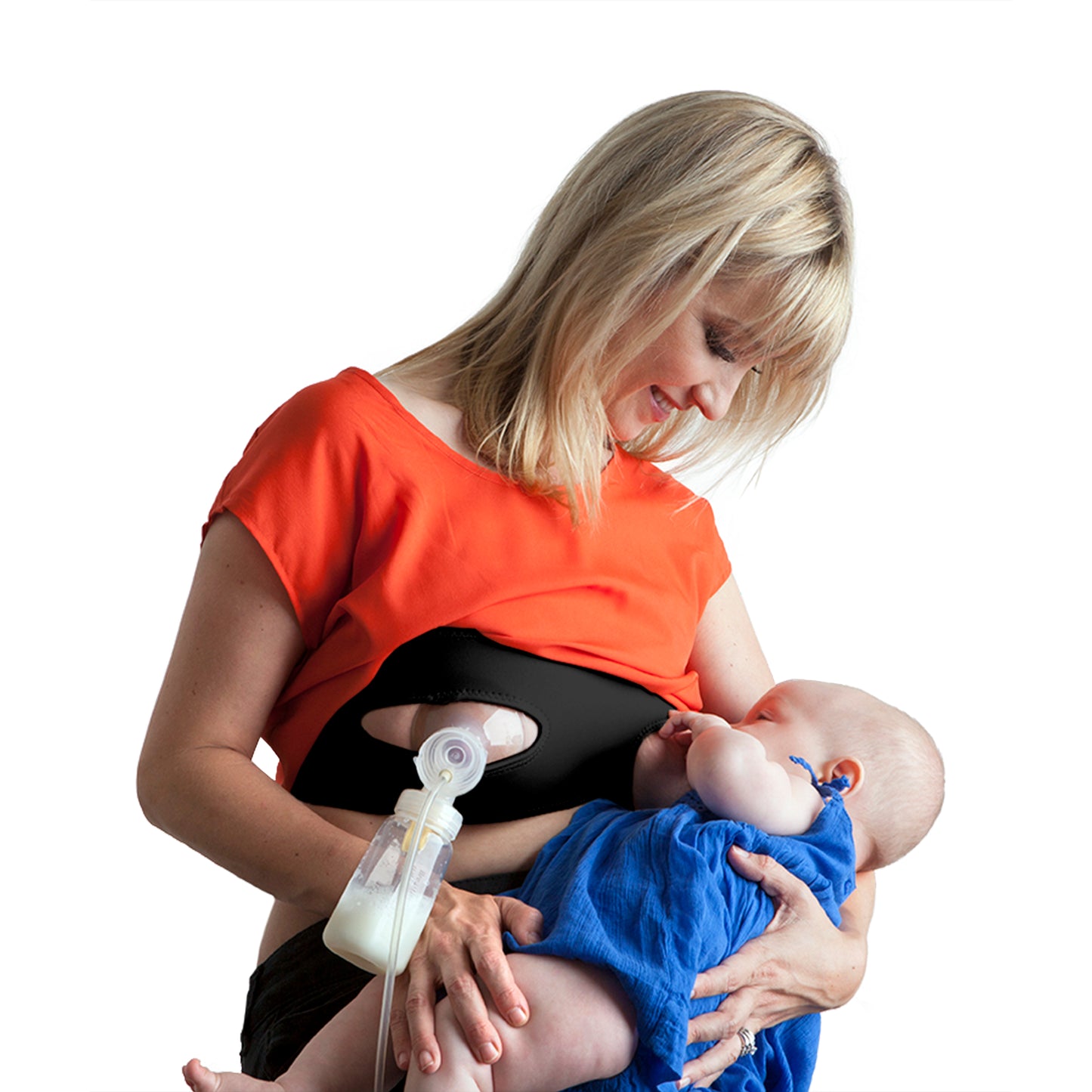 Pump Strap HandsFree Pumping & Nursing Bra – Pump More in Less Time - Fits All Moms, Black
