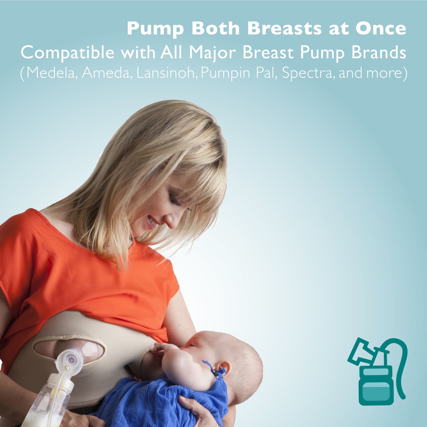 Pump Strap HandsFree Pumping & Nursing Bra – Pump More in Less Time - Fits All Moms, DD+ Beige