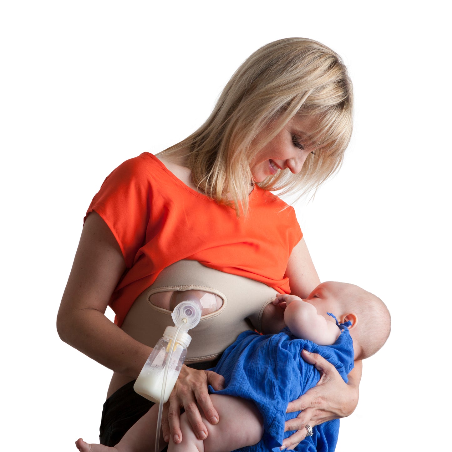 Pump Strap HandsFree Pumping & Nursing Bra – Pump More in Less Time - Fits All Moms, DD+ Beige