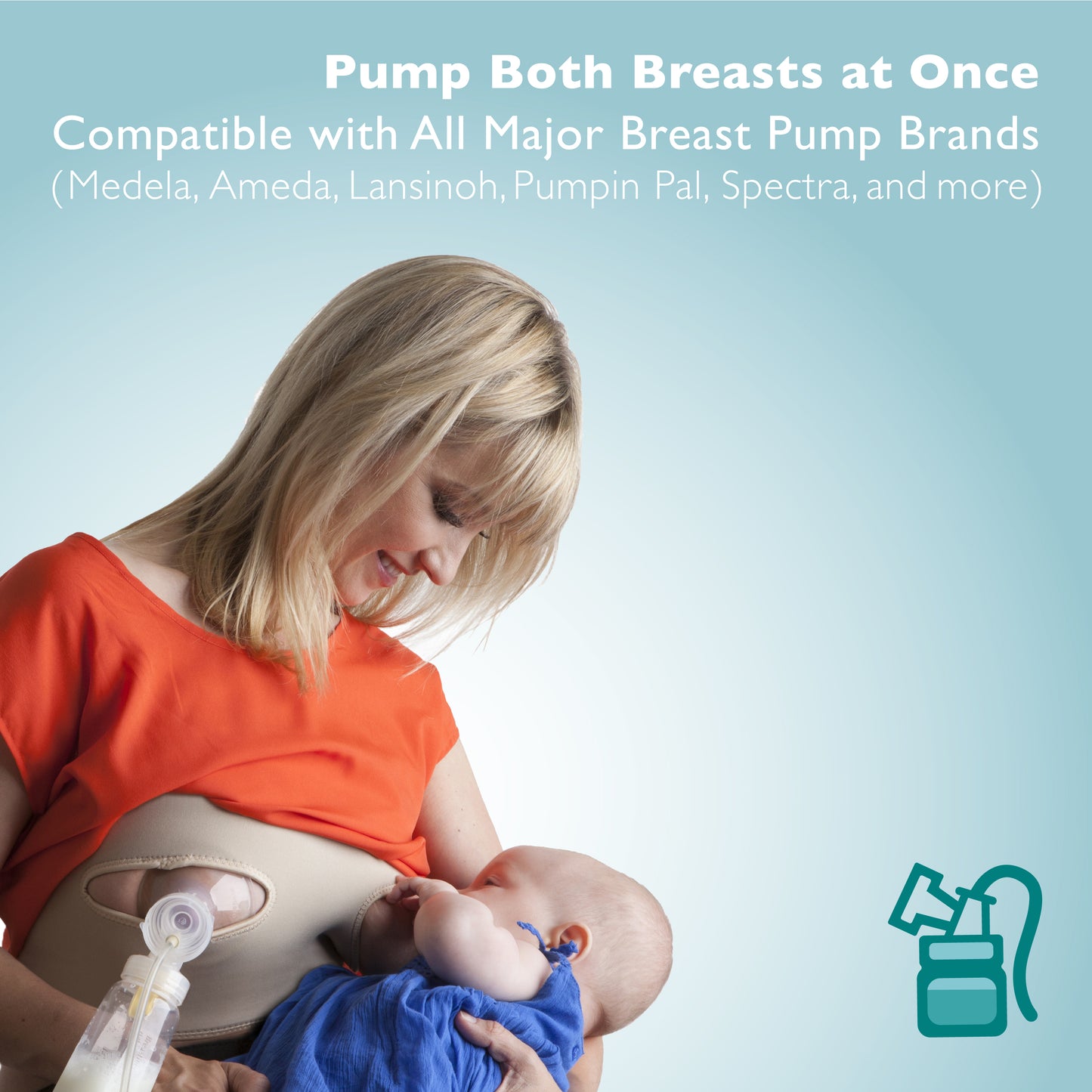 Pump Strap HandsFree Pumping & Nursing Bra – Pump More in Less Time - Fits All Moms, DD+  Beige